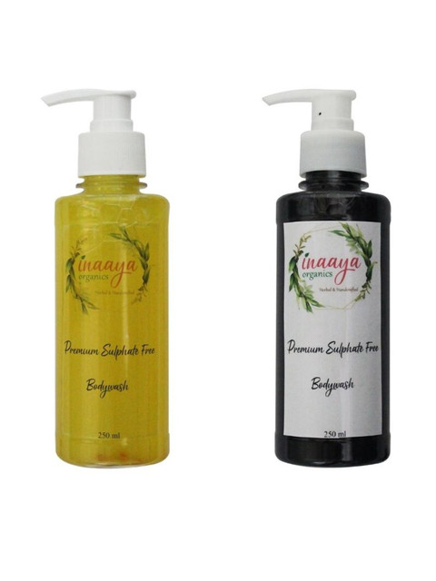 

Inaaya Organics Unisex Pack of 2 Lemon Grass & Saffron Milk Shower Gel 250 ml Each, Multi