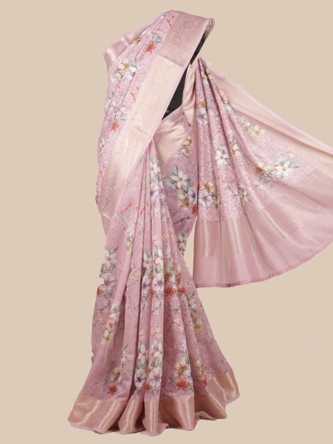 

Pothys Lavender Woven Design Linen Blend Saree