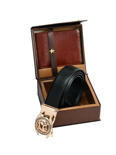 

Kastner Men Black & Brown Artificial Leather Belt And Wallet Combo