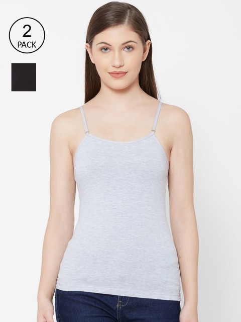 

Juliet Women Pack Of 2 Solid Camisoles JSC818, Grey