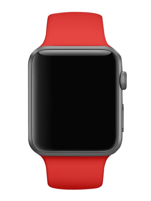 

macmerise Unisex Red Solid Single Piece Silicon Apple Watch Band