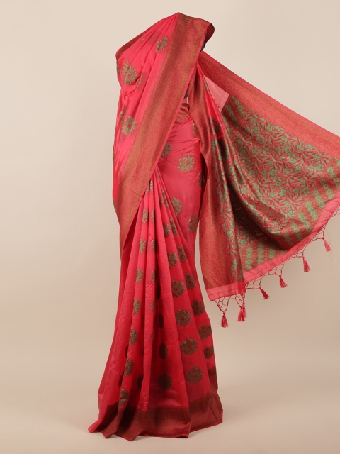 

Pothys Pink Woven Design Jute Silk Saree