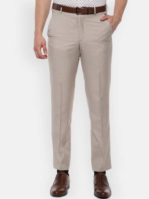 

Van Heusen Men Beige Regular Fit Solid Formal Trousers