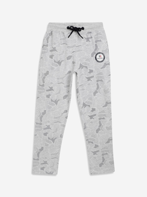 

Octave Boys Grey Melange Camouflage Printed Cotton Track Pants