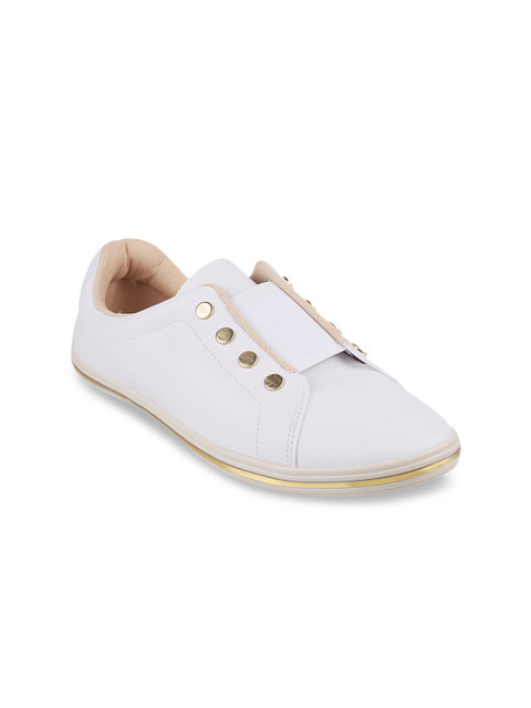 

Mochi Women White Slip-On Sneakers