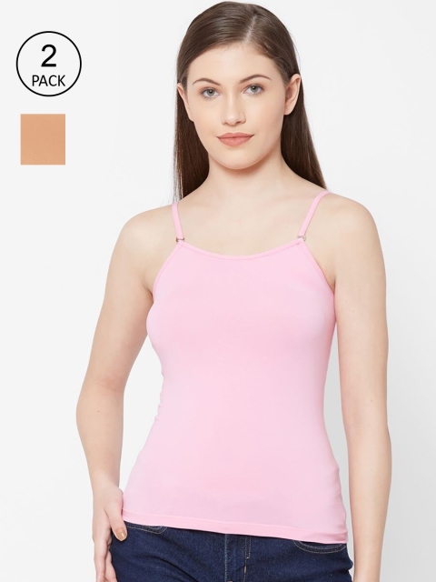 

Juliet Women Pack Of 2 Solid Non-Padded Camisoles, Pink
