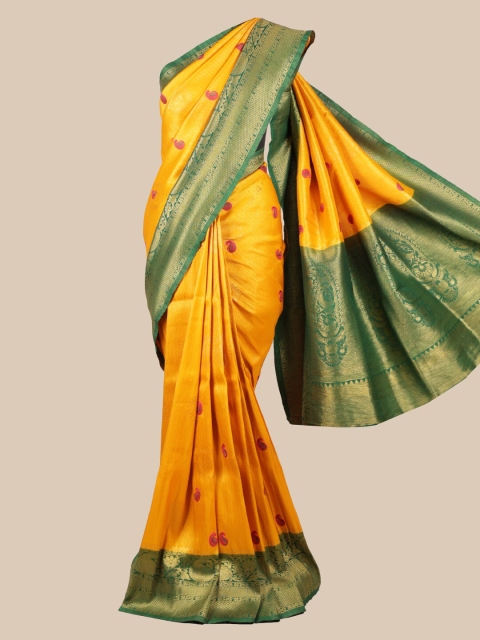 

Pothys Mustard Yellow Pure Silk Woven Design Banarasi Saree