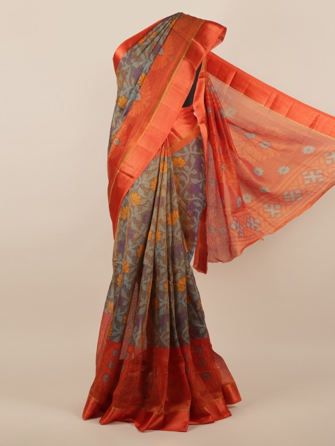 

Pothys Brown Woven Design Jute Silk Saree