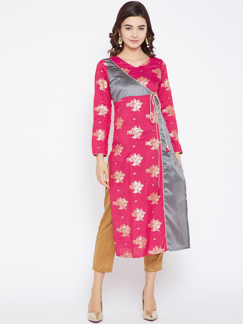 

PANIT Women Magenta Floral Printed Kurta