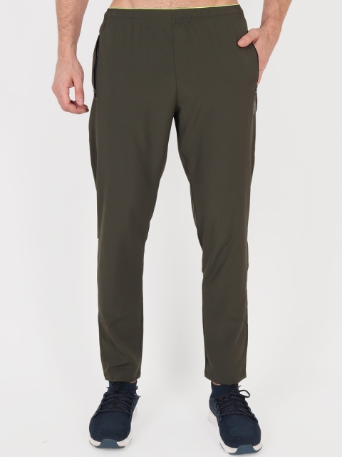 

VEGA Men Olive Green Solid Slim-Fit Rapid-Dry Track Pants