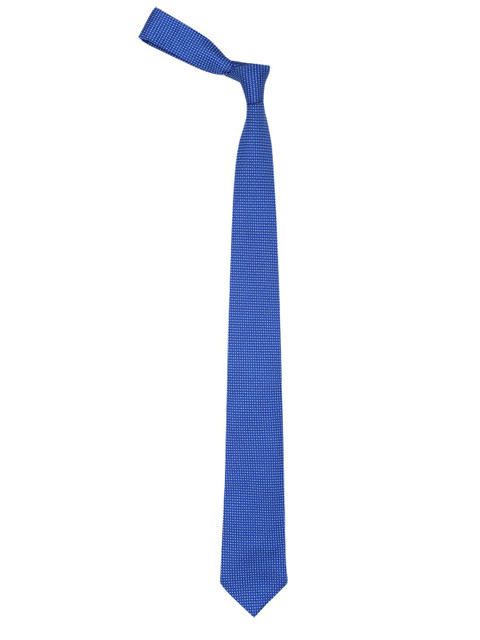 

Louis Philippe Blue & White Woven Design Broad Tie