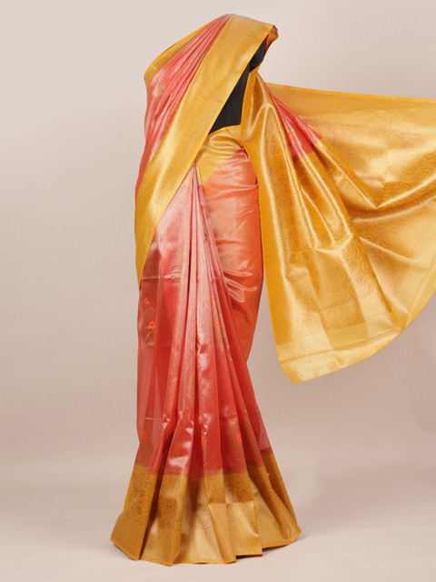 

Pothys Red & Yellow Pure Silk Woven Design Saree