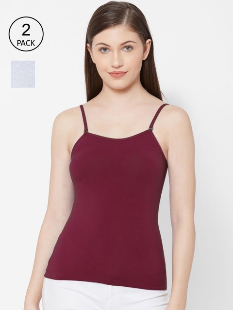 

Juliet Women Pack Of 2 Solid Camisoles, Maroon