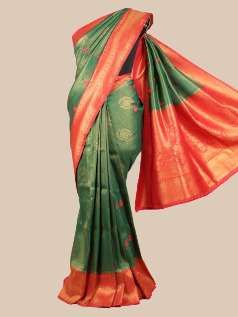 

Pothys Green Pure Silk Woven Design Banarasi Saree