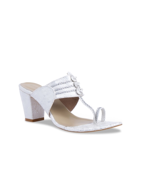 

ERIDANI Women White Snake Print Sandals