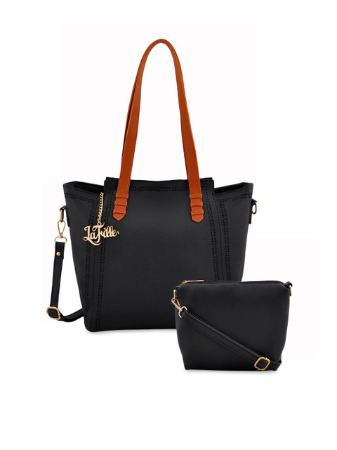 

LaFille Black Solid Shoulder Bag