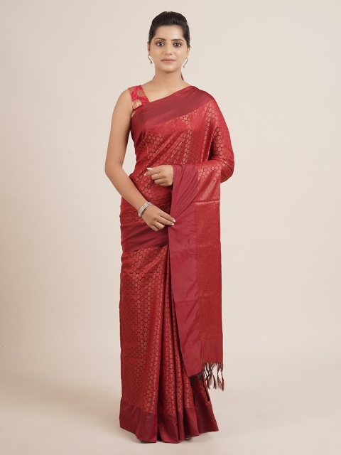 

Pothys Red Woven Design Silk Cotton Saree