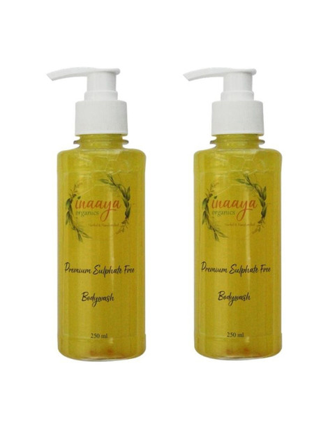 

Inaaya Organics Unisex Pack of 2 Lemon Grass Body Wash Shower Gel 250 ml Each, Multi