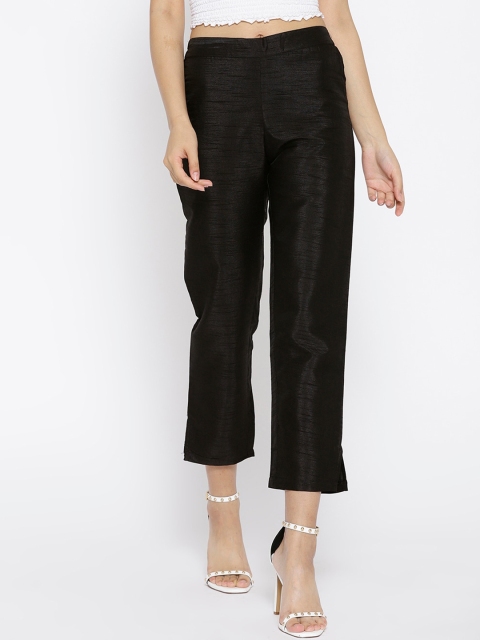 

Cottinfab Women Black Regular Trousers