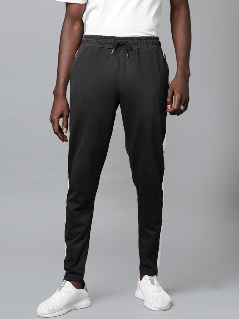 

Blue Saint Men Black Solid Slim-Fit CRESAL Cotton Track Pants