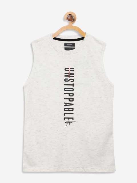 

Octave Boys Off-White Printed Round Neck Cotton Pure Cotton T-shirt