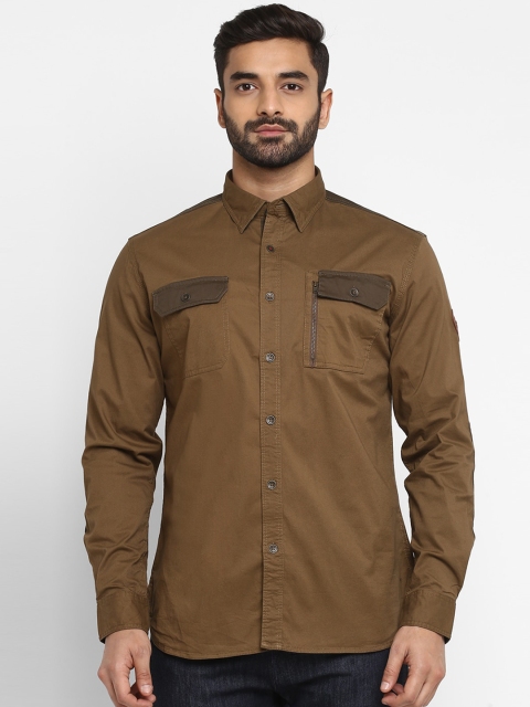 

Royal Enfield Men Khaki Regular Fit Solid Casual Shirt