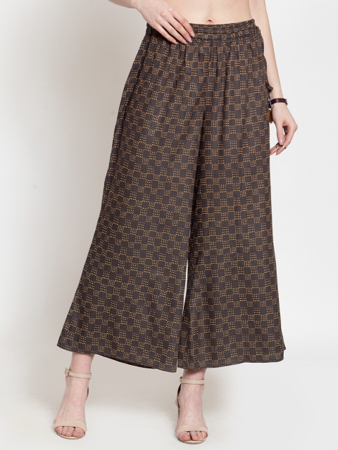 

KSUT Women Charcoal Printed Palazzo