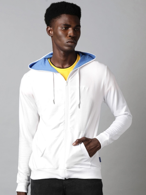

Blue Saint Men White Solid Sweatshirt