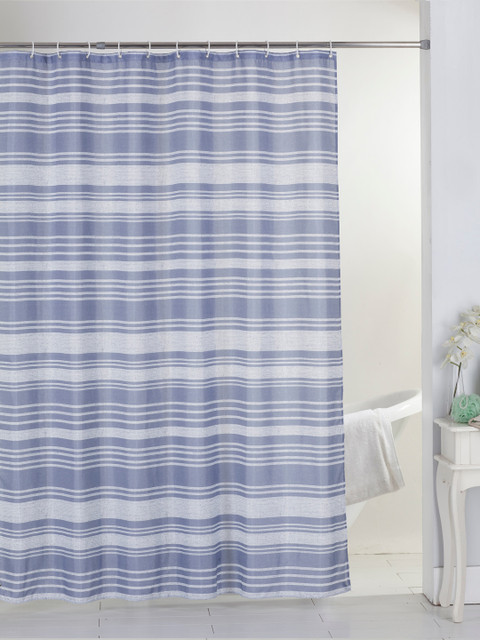 

BIANCA Blue & White Striped Water-Proof Shower Curtain