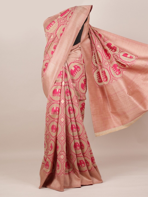 

Pothys Pink Woven Design Pure Silk Saree