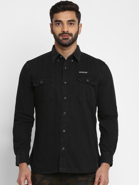 

Royal Enfield Men Black Regular Fit Solid Casual Shirt