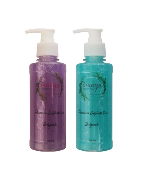 

Inaaya Organics Unisex Pack of 2 Pearl Gold & Charcoal Body Wash Shower Gel 250 ml Each, Multi