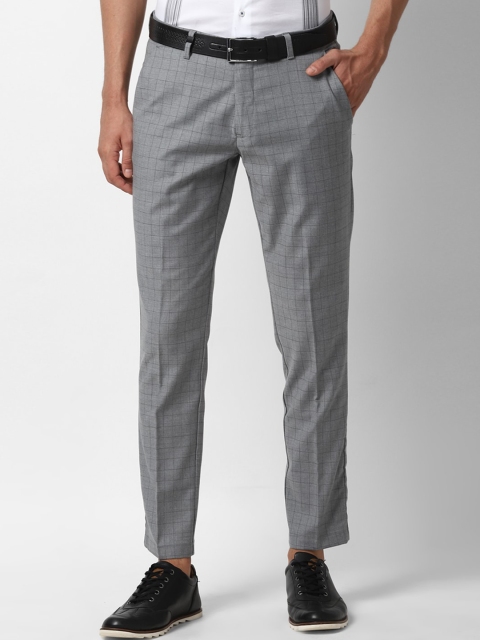 

Louis Philippe Sport Men Grey Slim Fit Checked Regular Trousers