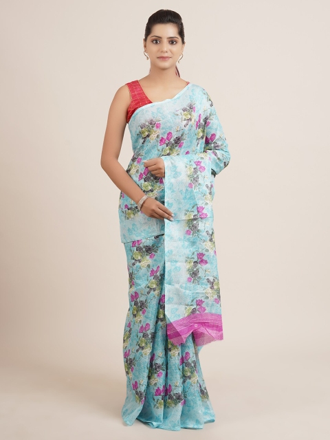 

Pothys Blue Printed Pure Cotton Saree