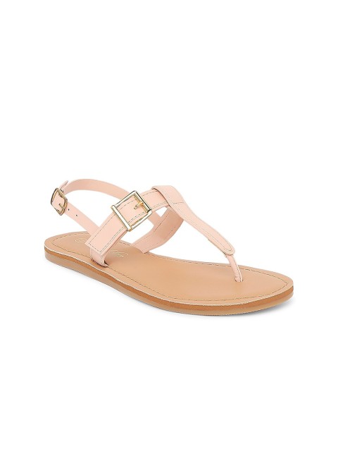 

Forever Glam by Pantaloons Women Pink Buckles T-Strap Flats