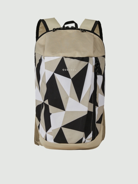 

Quechua By Decathlon Unisex Beige & Black Geometric Printed Walking Backpack