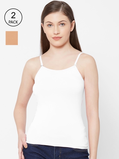 

Juliet Women Pack Of 2 Solid Camisoles, White