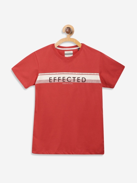 

Octave Boys Coral Printed Round Neck Cotton T-shirt