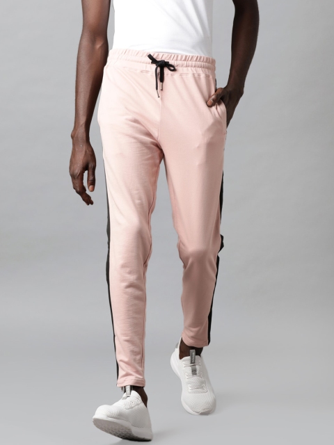 

Blue Saint Men Pink Solid Cotton Slim-Fit Track Pants