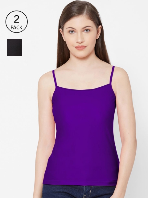 

Juliet Women Pack Of 2 Solid Non-Padded Camisoles, Purple
