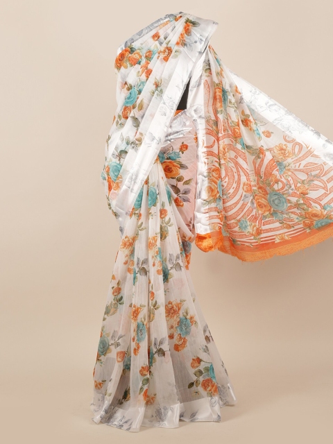 

Pothys White Printed Saree