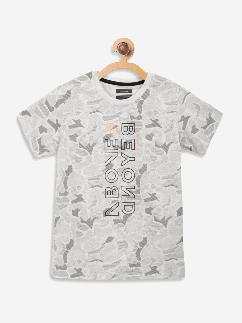 

Octave Boys Grey Printed Round Neck Cotton Pure Cotton T-shirt