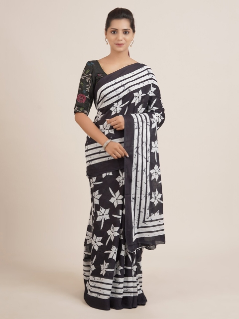 

Pothys Black Printed Pure Cotton Saree
