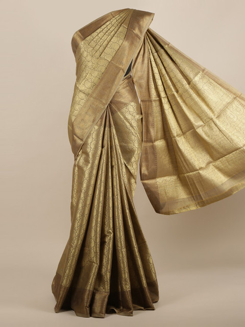 

Pothys Gold-Toned Woven Design Jute Silk Saree
