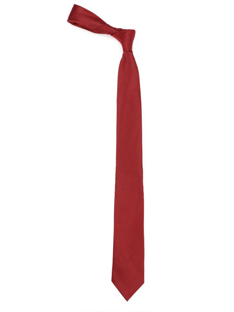 

Louis Philippe Red Woven Design Broad Silk Tie