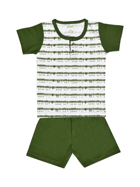 

Kiwi Boys Green & White Striped T-shirt with Shorts