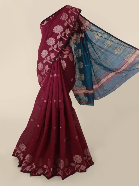 

Pothys Magenta Woven Design Cotton Blend Saree