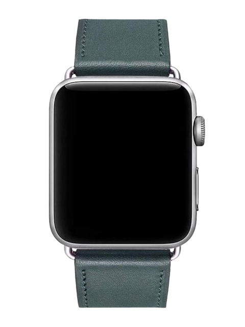 

macmerise Unisex Teal Green Solid Single Piece Leather Apple Watch Strap