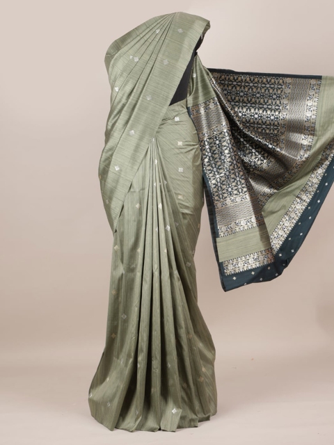

Pothys Green Woven Design Pure Silk Saree