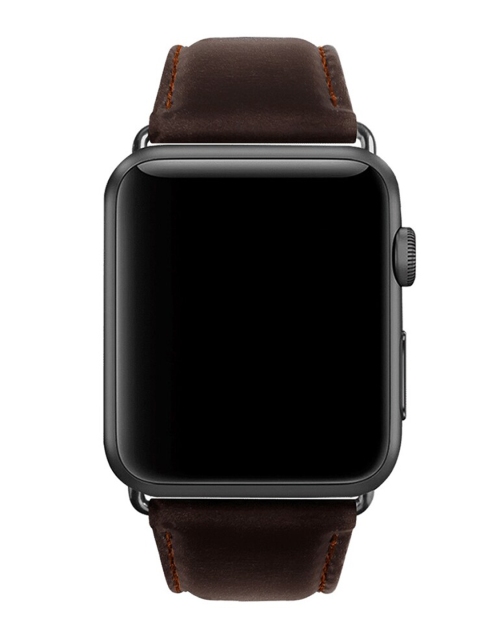 

macmerise Unisex Brown Solid Single Piece Leather Apple Watch Strap